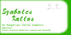szabolcs kallos business card